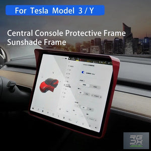 RUGGEDXGEAR | TESLA MODEL 3/Y CENTRAL CONSOLE SCREEN SUNSHADE COVER CAR SCREEN PROTECTIVE FRAME