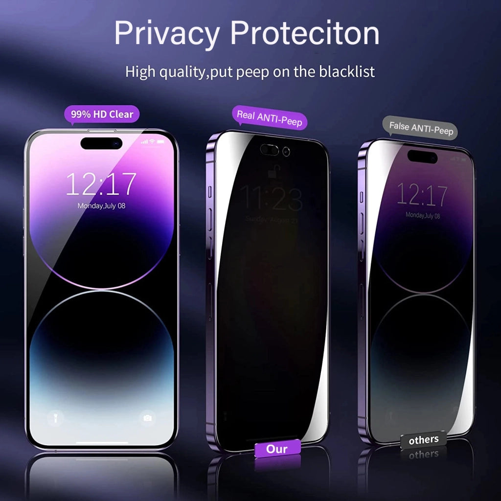 RUGGEDXGEAR | ANTI-BLUE RAY PRIVACY SCREEN PROTECTOR | PURPLE GLASS | METAL CAMERA LENS