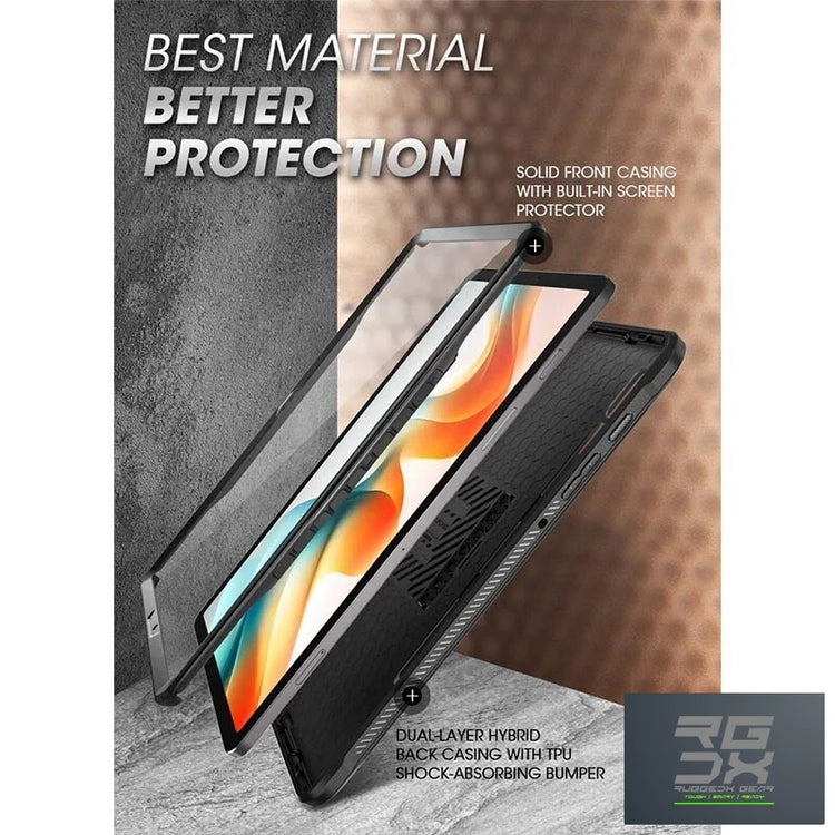 RUGGEDXGEAR | GALAXY TAB S9 PLUS CASE 12.4 INCH (2023) WITH BUILT-IN SCREEN PROTECTOR