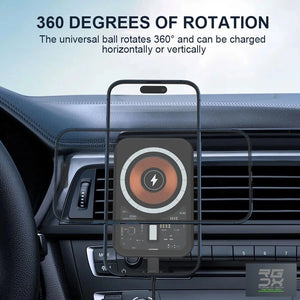 RUGGEDXGEAR | 30W MAGNETIC CAR WIRELESS CHARGER – TRANSPARENT AIR VENT MOUNT | MAGSAFE FAST CHARGING