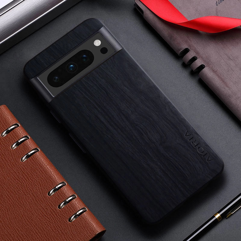 RUGGEDXGEAR | BAMBOO WOOD PATTERN LEATHER CASE FOR GOOGLE PIXEL - WIRELESS CHARGING