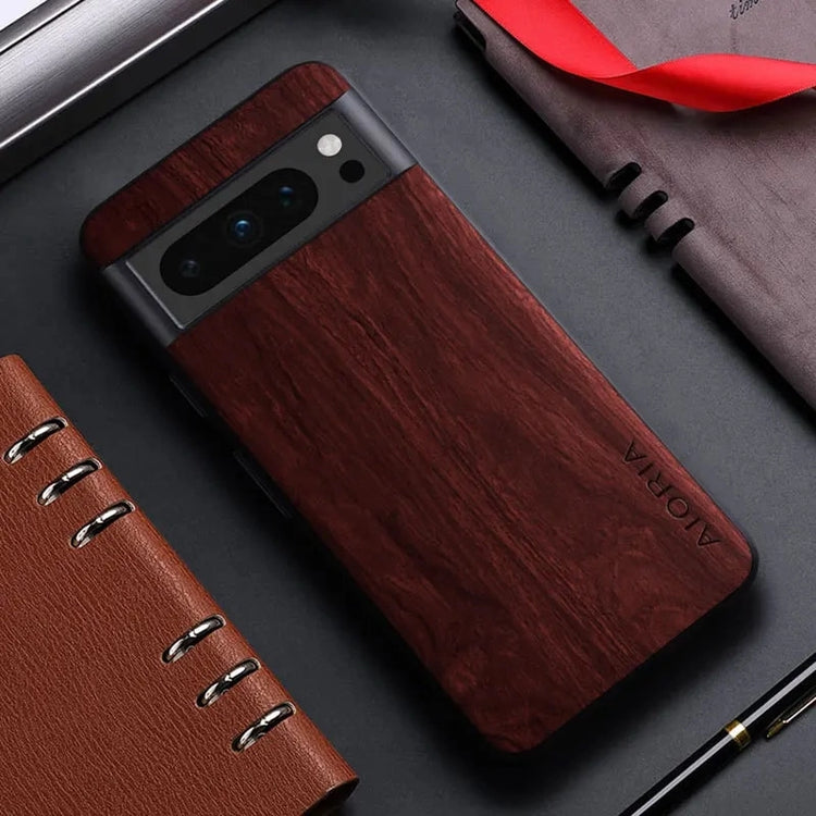 RUGGEDXGEAR | BAMBOO WOOD PATTERN LEATHER CASE FOR GOOGLE PIXEL - WIRELESS CHARGING