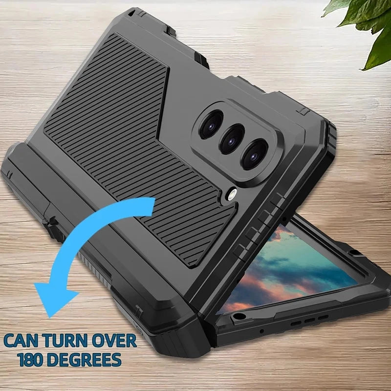 RUGGEDXGEAR | SUPER ARMOUR CASE + SILICONE + ALUMINIUM ALLOY, FULL COVER, FOLDING STAND, SHOCKPROOF