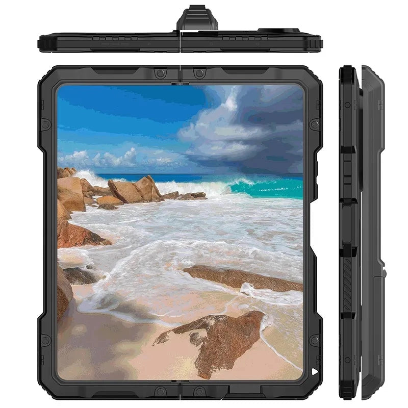 RUGGEDXGEAR | SUPER ARMOUR CASE + SILICONE + ALUMINIUM ALLOY, FULL COVER, FOLDING STAND, SHOCKPROOF