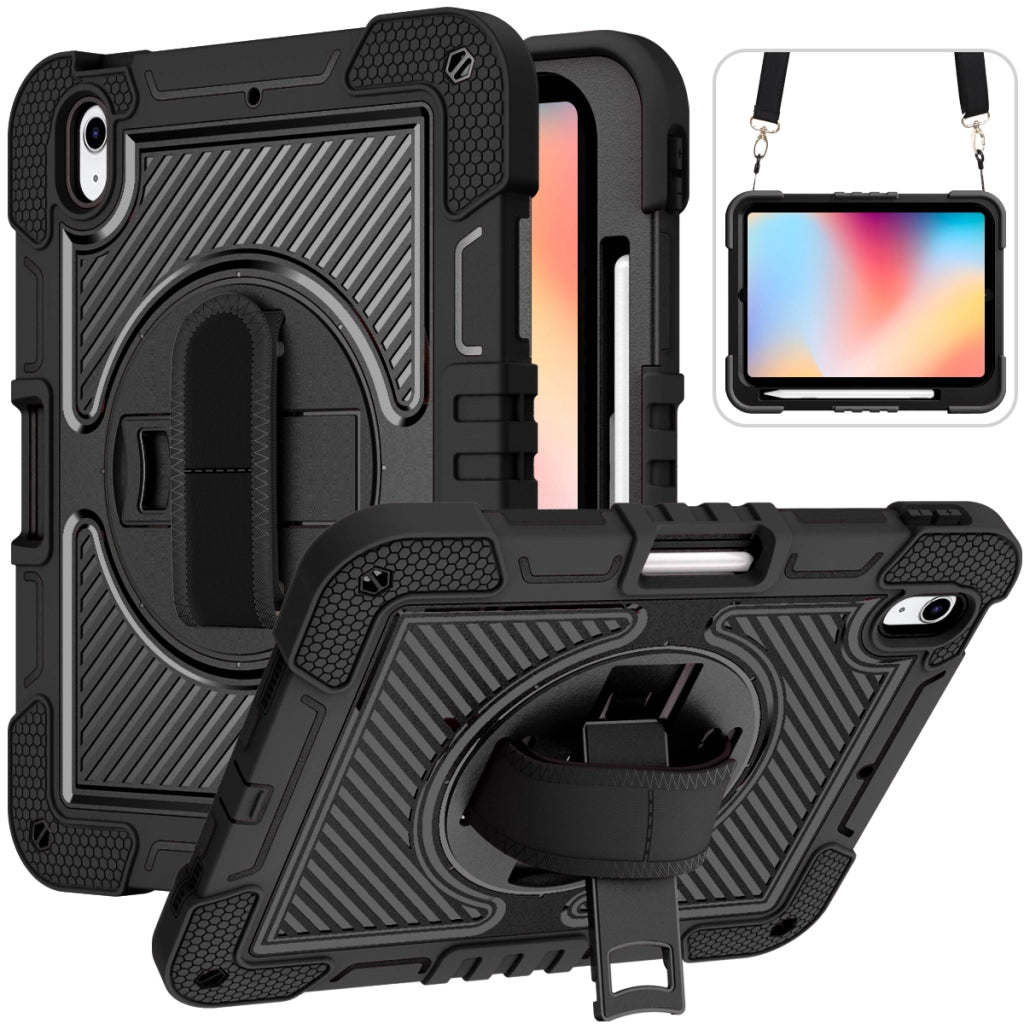 RUGGEDXGEAR IPAD CASE | SHOCKPROOF PROTECTION | KICKSTAND | HAND & SHOULDER STRAPS