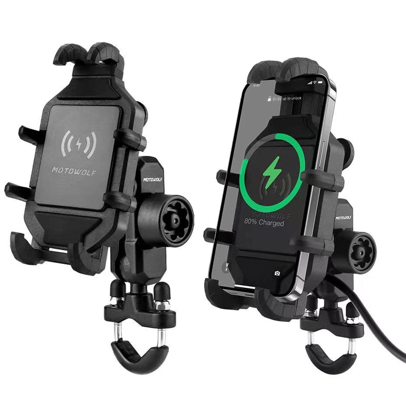 RUGGEDXGEAR | WIRELESS CHARGING MOTORCYCLE PHONE HOLDER