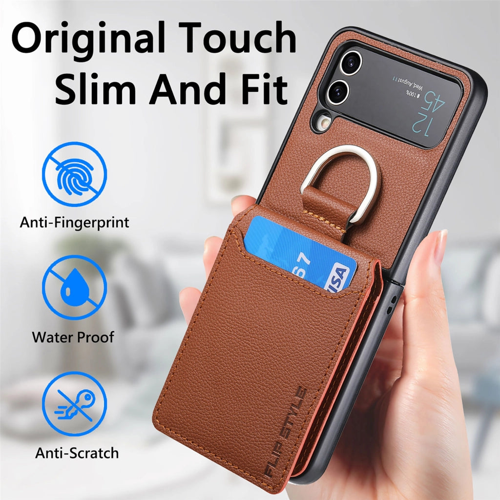 RUGGEDXGEAR | COLOURFUL PREMIUM LEATHER SAMSUNG Z FLIP 3/4/5 WALLET PHONE CASE