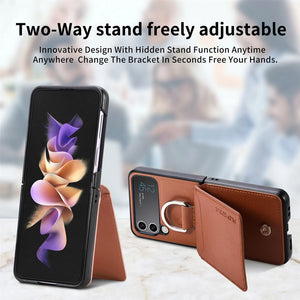 RUGGEDXGEAR | COLOURFUL PREMIUM LEATHER SAMSUNG Z FLIP 3/4/5 WALLET PHONE CASE