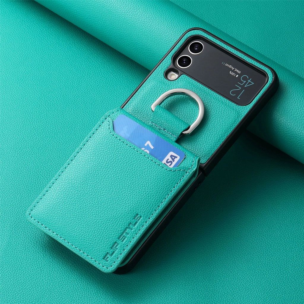 RUGGEDXGEAR | COLOURFUL PREMIUM LEATHER SAMSUNG Z FLIP 3/4/5 WALLET PHONE CASE