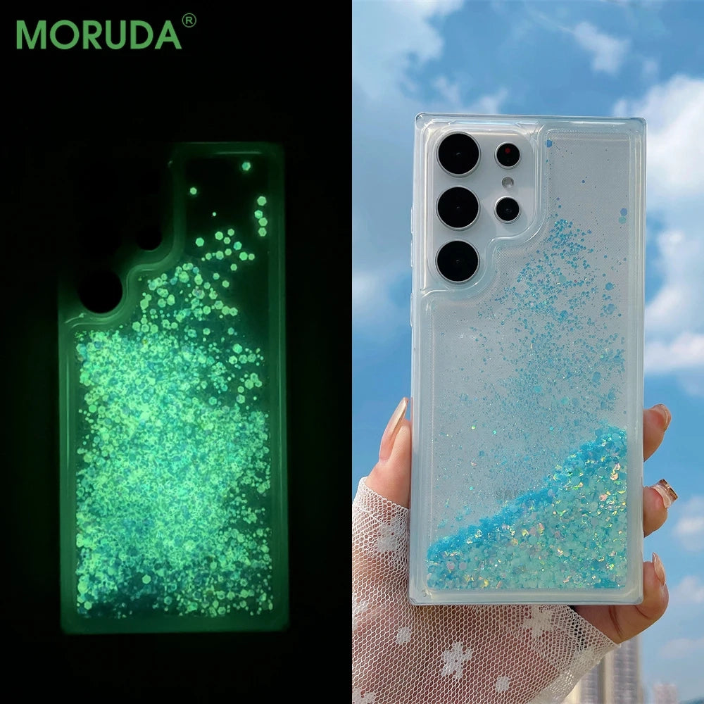 RUGGEDXGEAR | BLING GLITTER NOCTILUCENT CASE FOR SAMSUNG S SERIES | TPU SOFT QUICKSAND COVER