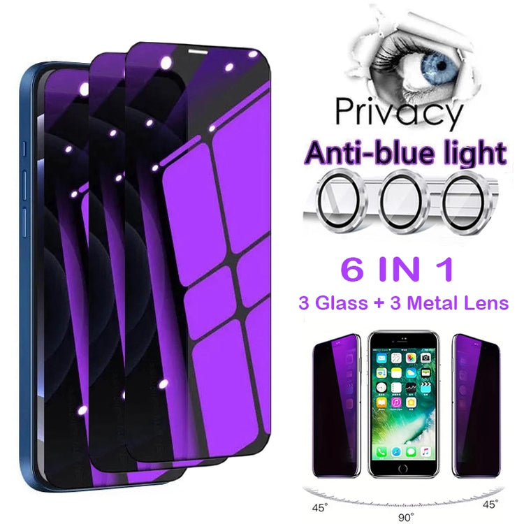 RUGGEDXGEAR | ANTI-BLUE RAY PRIVACY SCREEN PROTECTOR | PURPLE GLASS | METAL CAMERA LENS