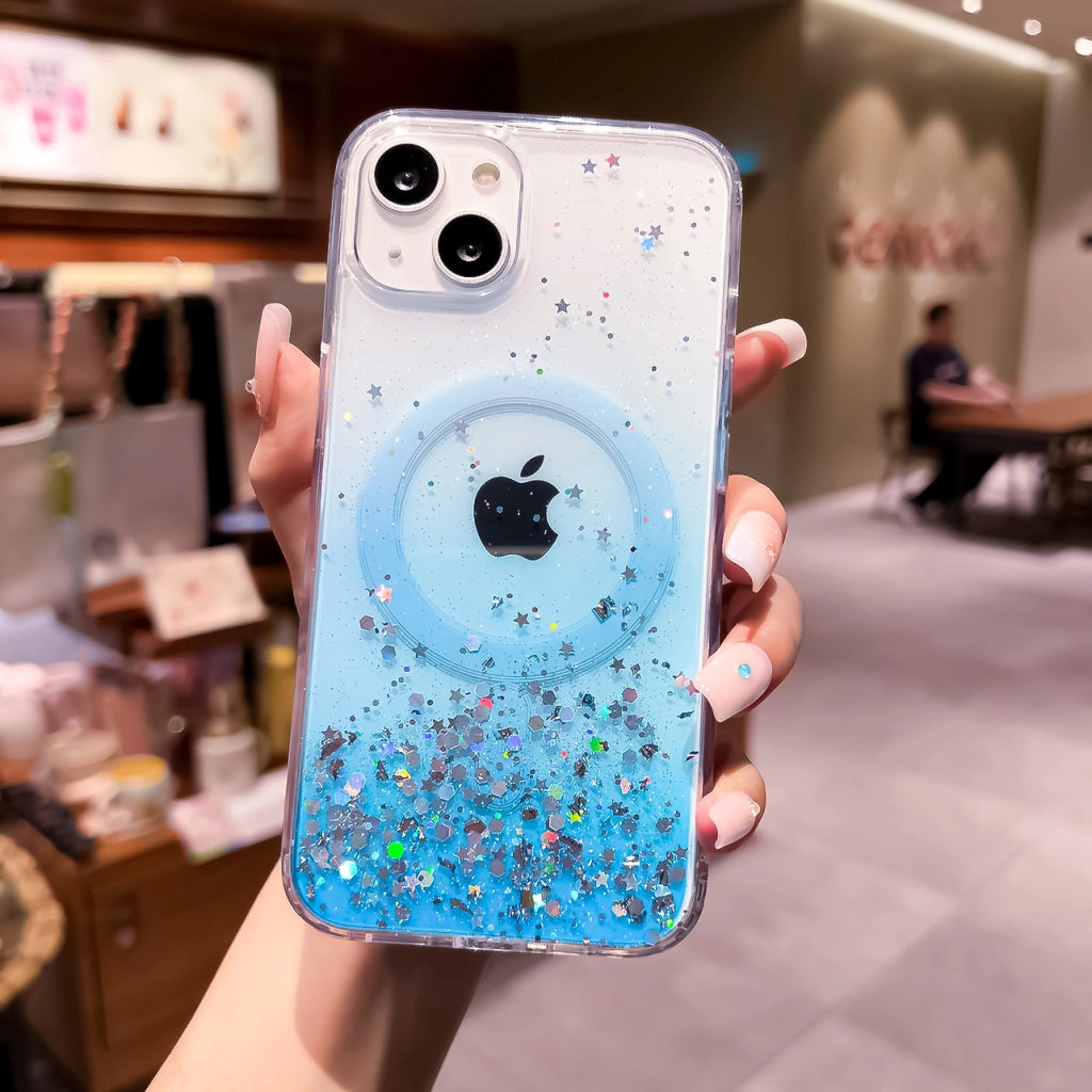 RUGGEDXGEAR | MAGSAFE LUXURY WIRELESS CHARGING GLITTER TRANSPARENT CASE