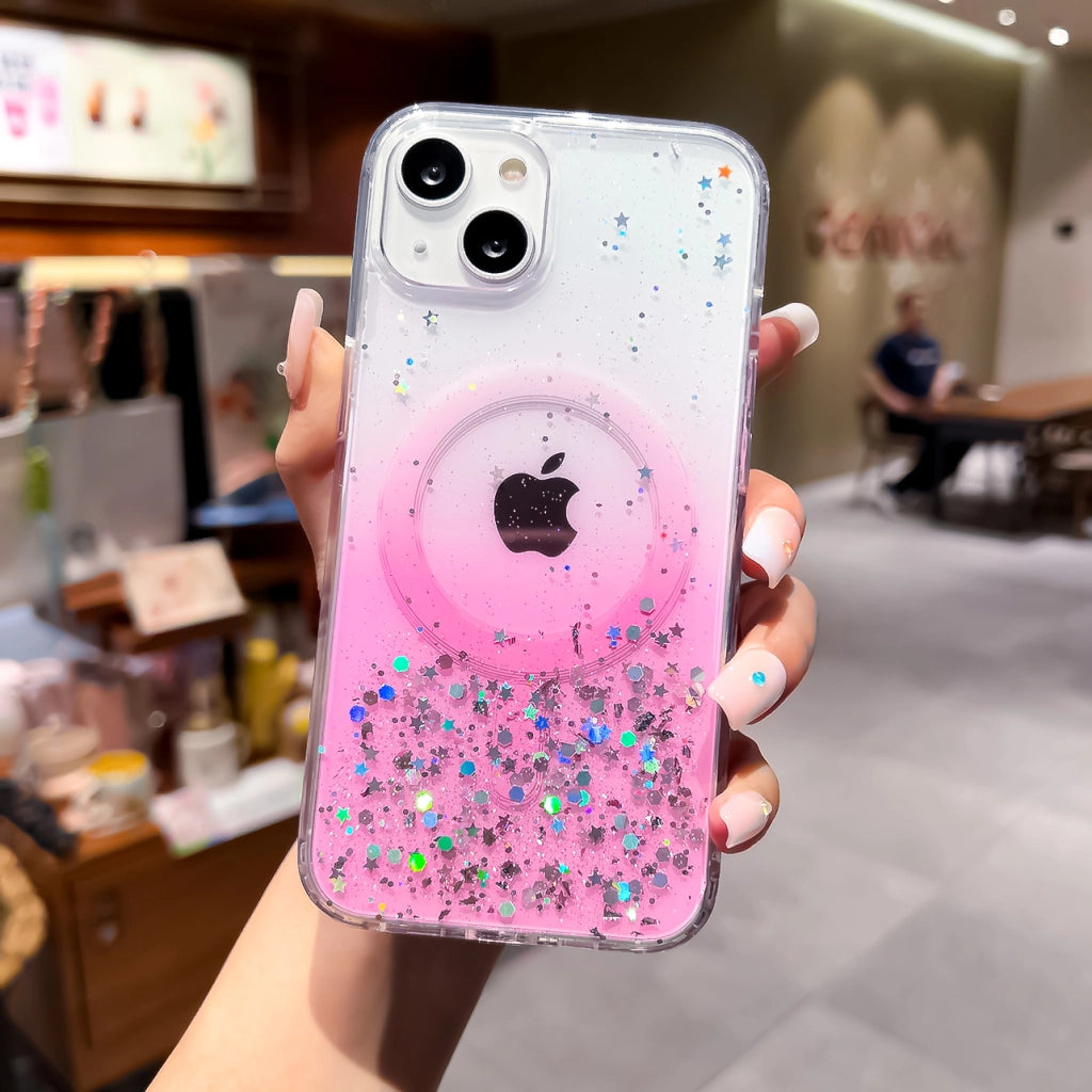 RUGGEDXGEAR | MAGSAFE LUXURY WIRELESS CHARGING GLITTER TRANSPARENT CASE