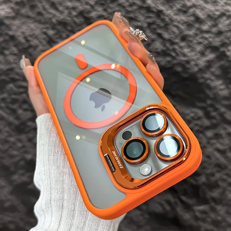 RUGGEDXGEAR | MAGNETIC LUXURY SHOCKPROOF FUNDA STAND GLASS LENS PROTECTION BACK COVER