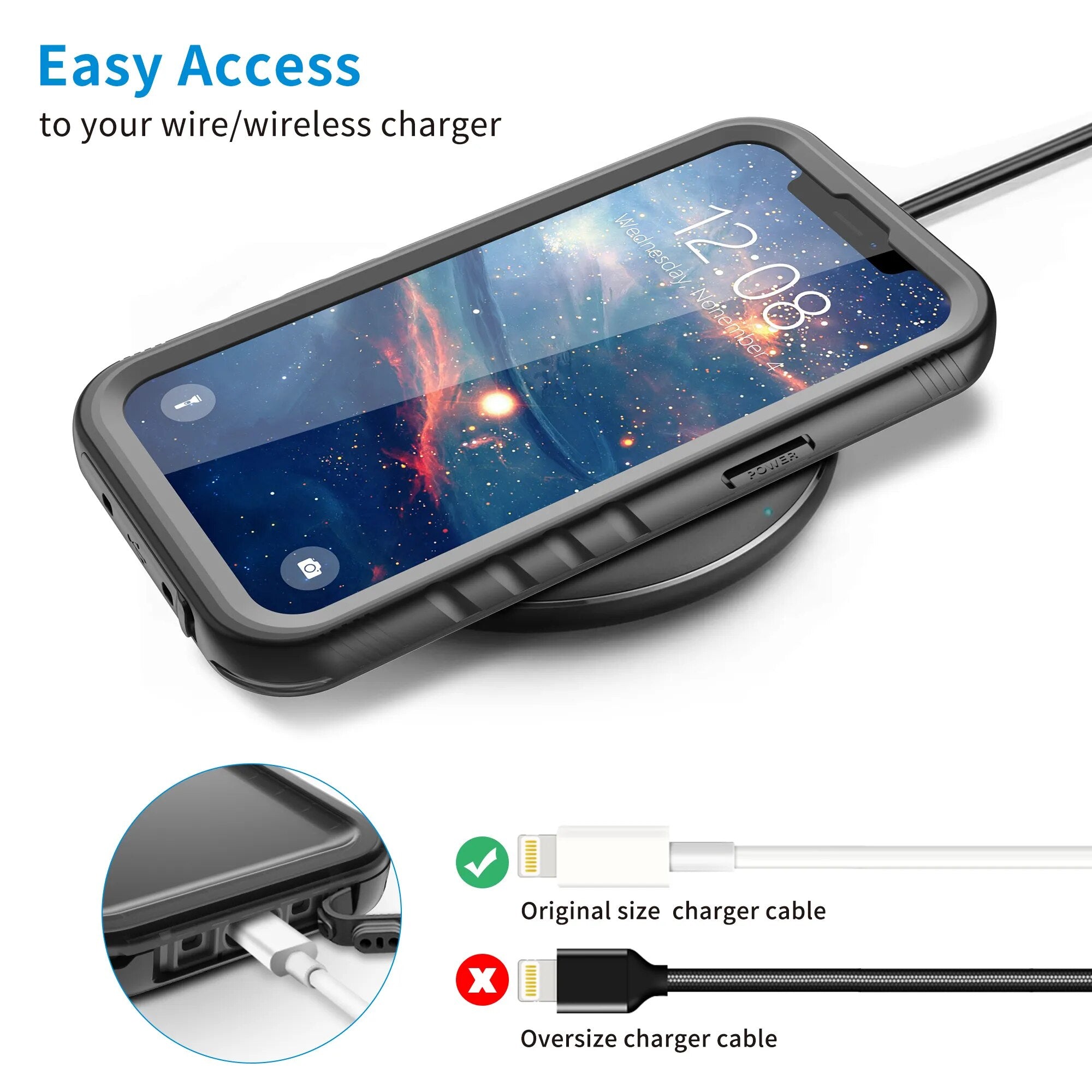 RUGGEDXGEAR | WATERPROOF PHONE CASE | BUILT-IN SCREEN PROTECTOR